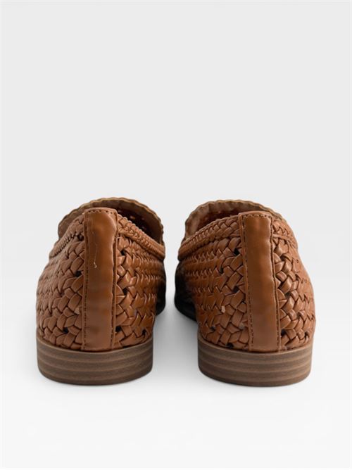 Scarpe da donna mocassini intrecciati cuoio con nappine IL LACCIO | 2046SOFTMARRONE